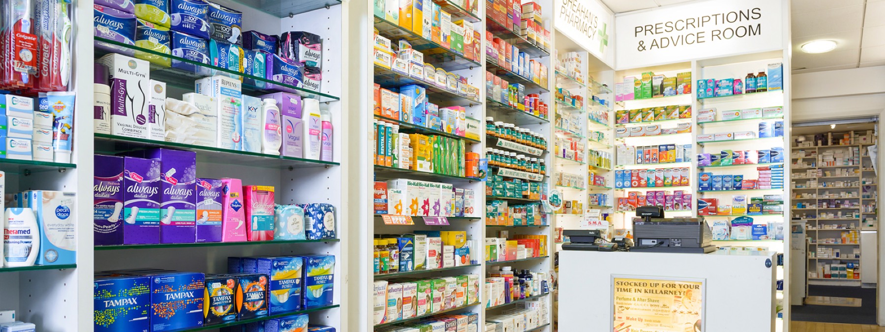 Inside Lynch's Pharmacy, Castleisland - the prescriptions and advice area